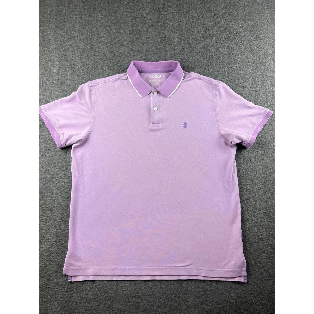 IZOD Advantage Performance Stretch‎ Men's Polo Shirt Lavender Size Large